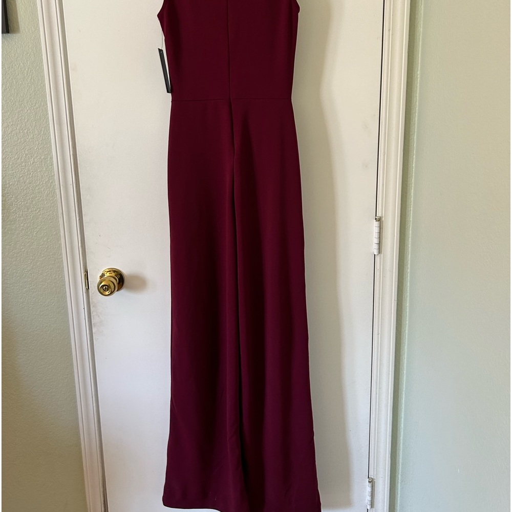 NWT Lulus Jumpsuit. Size S Cranberry Color - Picture 4 of 6